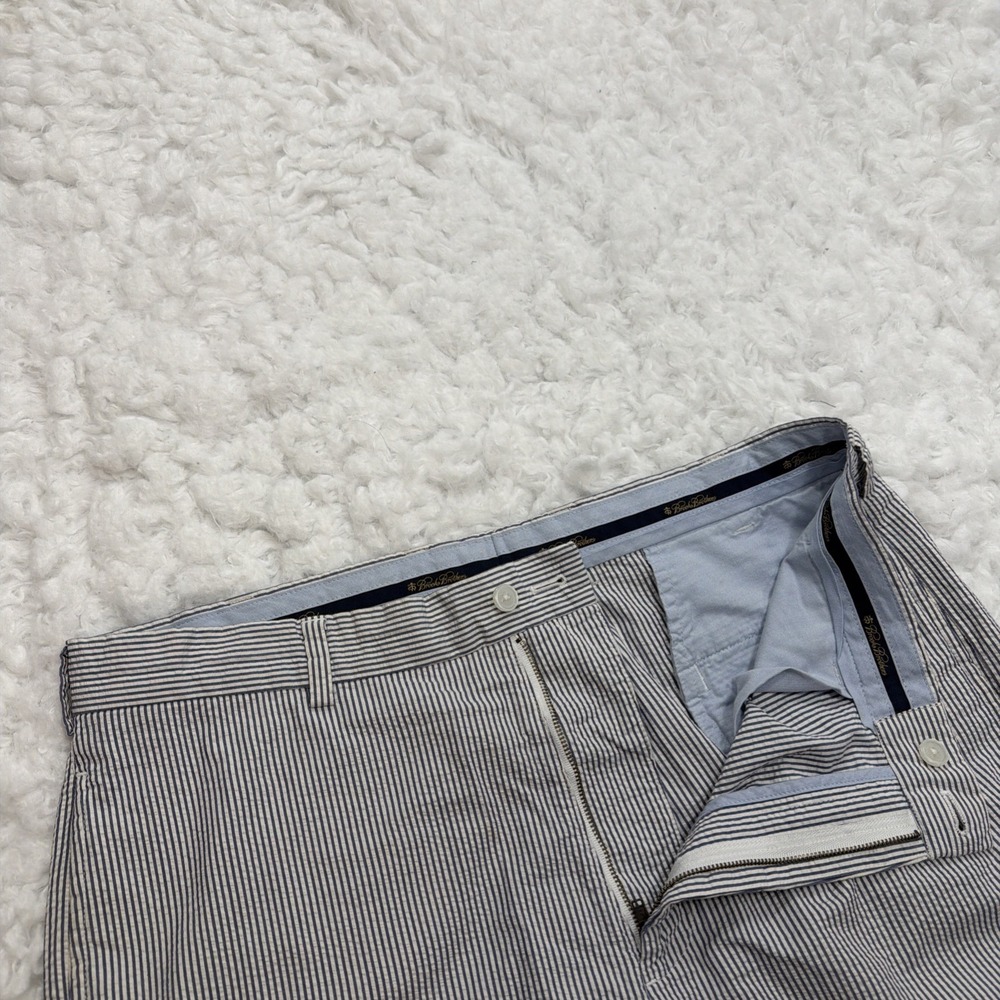 Brooks Brothers Seersucker Pants Mens 36 36x30 Blue White Striped Beach Nautical